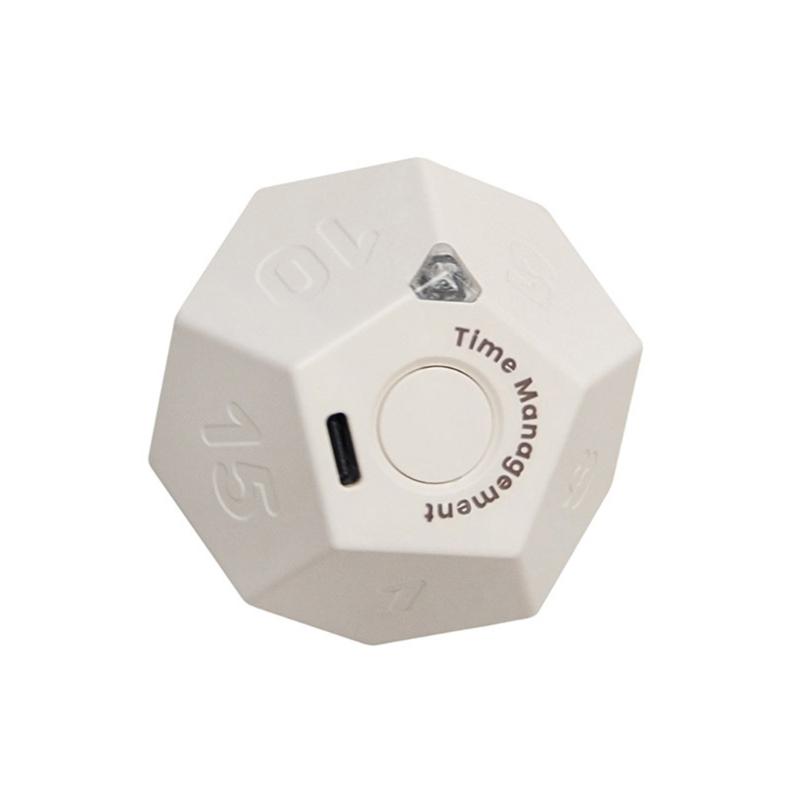 Flip Timer Cube-Kitchen Timers for Cooking Studying Working Sports White Yellow Vibrations-Flip Timers for Student