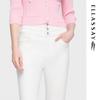 ELLASSAY Women's Spring High-Waisted Tapered White Jeans