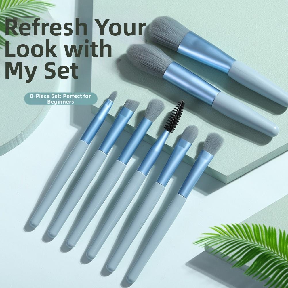 8 Piece For Mini Makeup Brush Set for Beginners and Travel Makeup Kit