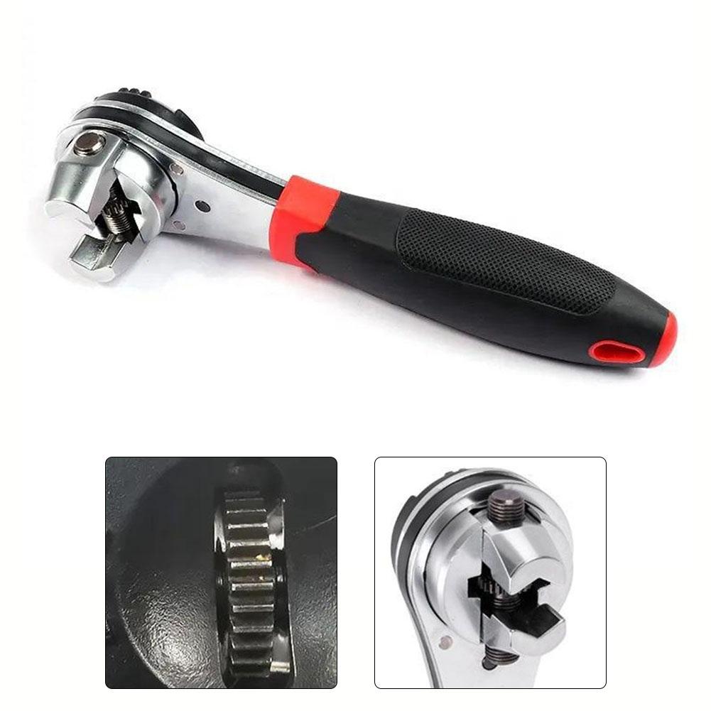 1Pcs Adjustable Wrench Hand  Ratchet Wrench Tool For 6-22mm Spanner Tool Repairing Hand Tools Accessories