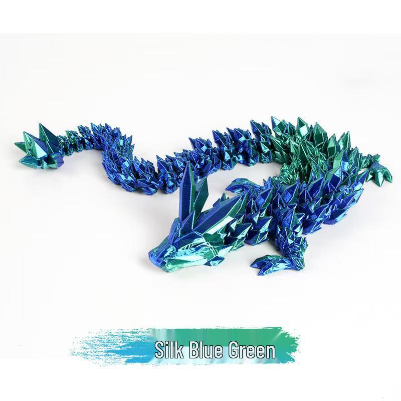 3D Printed Luminous Dragon Toy: Chinese Dragon with Egg, Fully Articulated, Creative Crystal Design for Kids