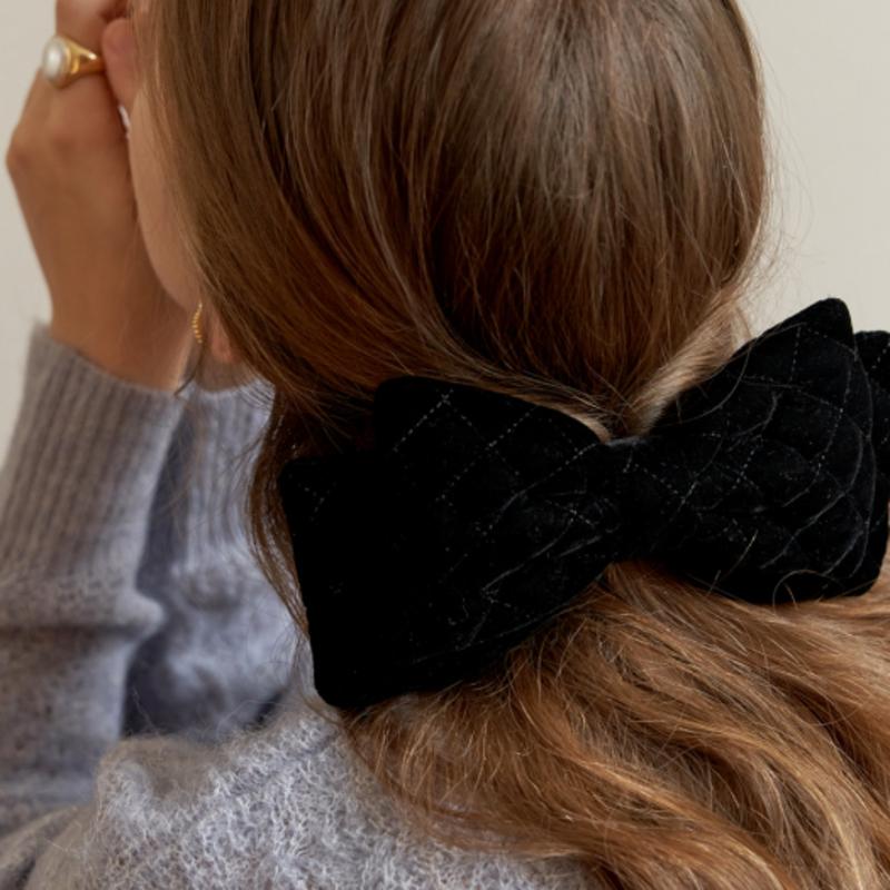 TATIANA Merry Quilting Velvet Ribbon Hair Pin_HB0100