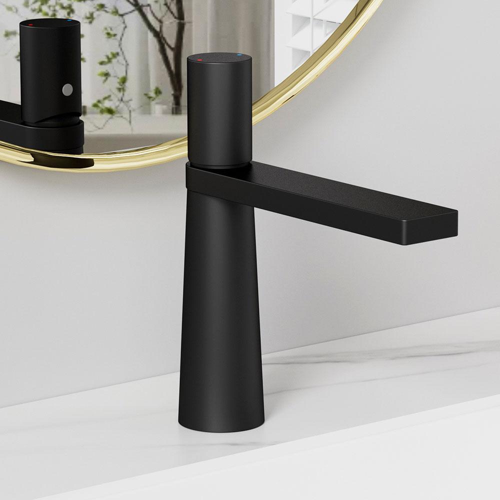 Black Basin Faucet Modern Copper Bathroom Mixer Taps Crane Deck Installation Hot and Cold Water Faucets Sink Faucet for Bathroom