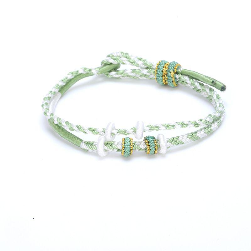 

Плетеный вручную двухслойный ремешок для переноски, который могут носить девочки, с золотыми бусинами на удачу, плетеный шнур, полуфабрикат для DIY, браслет из красного шнура Double Deck-Letter from Spring Day