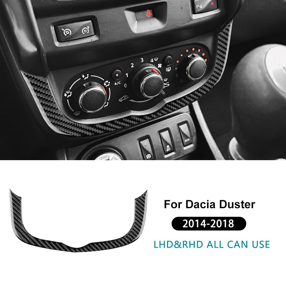 Real Soft Carbon Fiber Sticker For Dacia Duster 2014 2015 2016 2017 2018 LHD RHD Car Central Control AC Frame Interior Trim