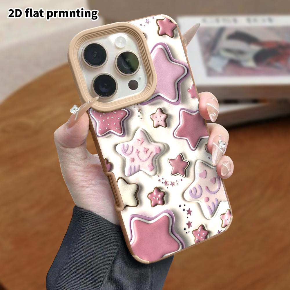 Phone Case: Lambskin 2D Flat Samsung Galaxy A34 A35 M05 M06 S20 S22 S21 FE Plus 5G Protective Case, Star Cookies, Christmas and Halloween Gifts