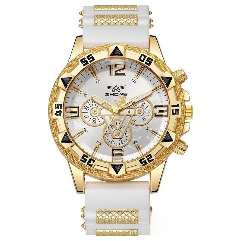 Casual Sports Silicone Watch For Men With Quartz Movement And Round Dial