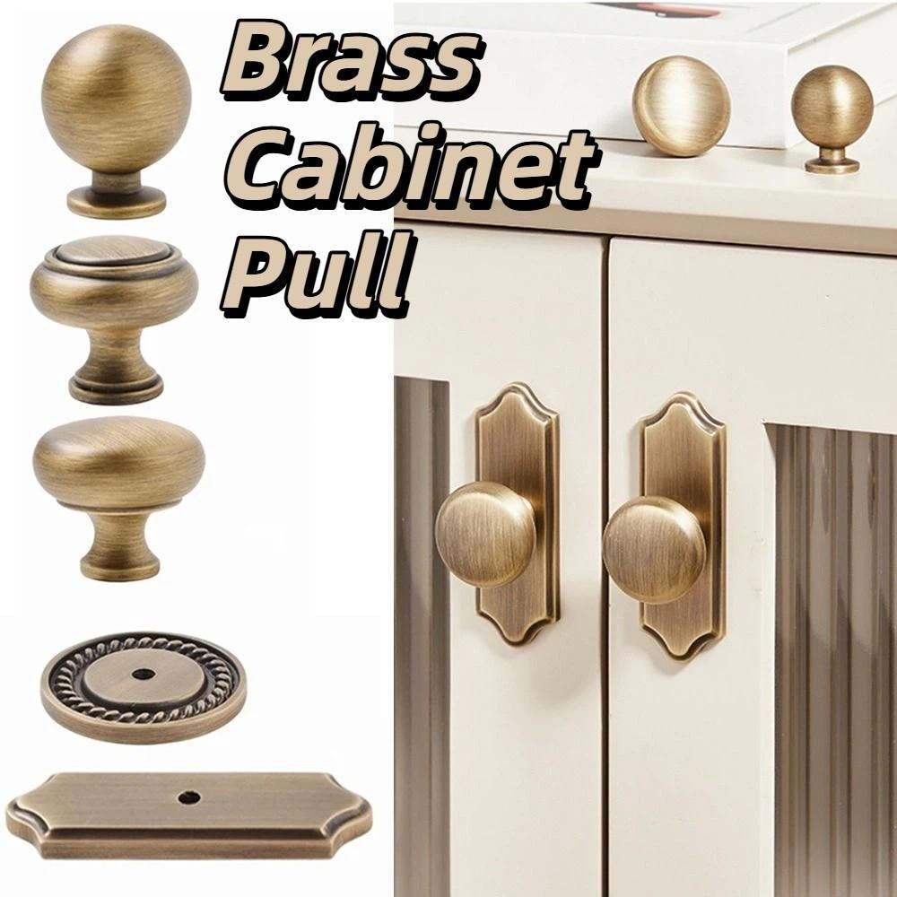 Retro Nordisches Messing Schrankgriff Massives Messing Einzelbohrung Schubladengriff Gold Rund Langlebig Schranktürgriff Kleiderschranktür