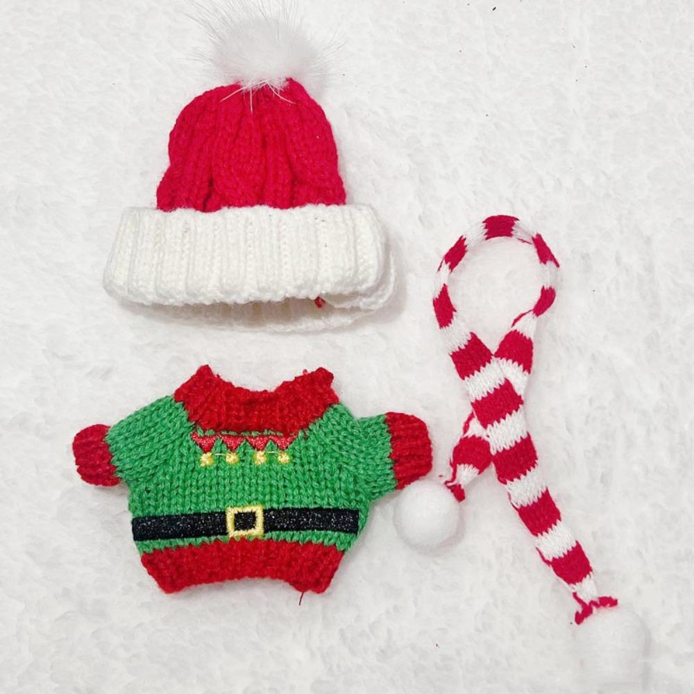 

Red Labubu Christmas Clothes Sweater/hat Plush Dolls Clothes Changing Dressing Game Style2