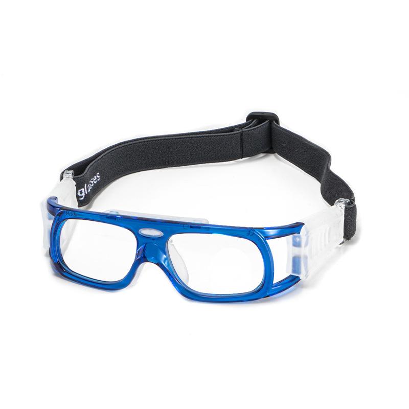 OPOLLY Schutzsportbrille für Fußball, Badminton, Basketball mit Rahmen und Kopfband, rutschfest und sturzsicher, Myopie Basketballbrille
