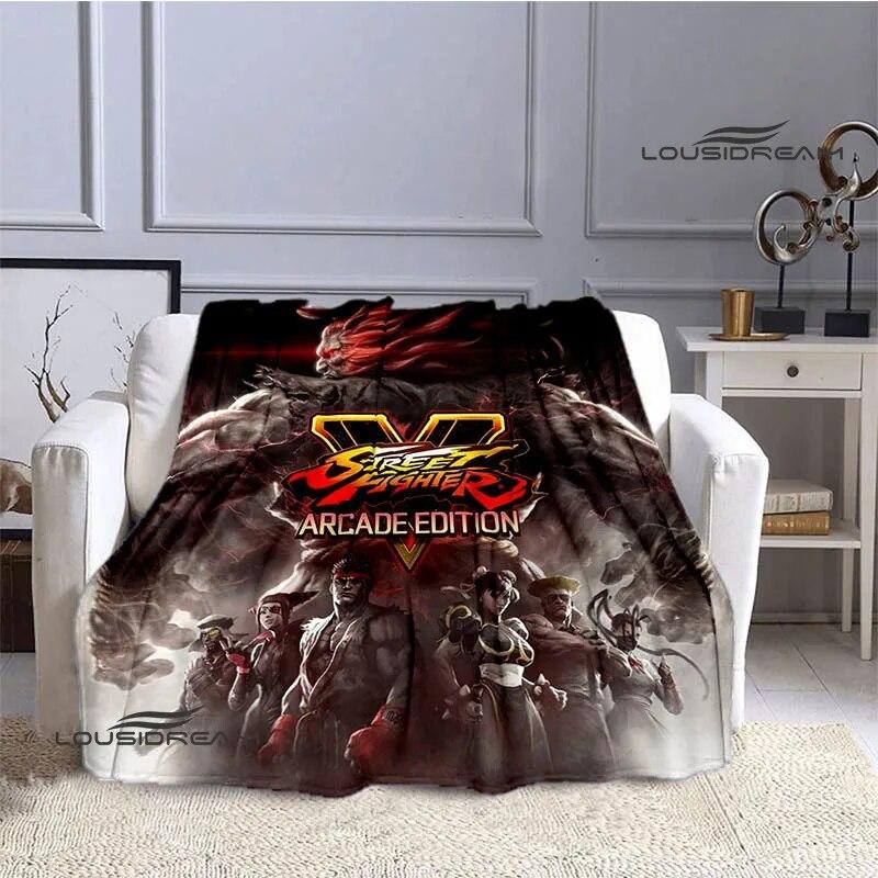 Classic Game Street Fighter Printed Blanket Flange Warm Blanket Bed Linings Home Travel Blanket Picnic Blanket Birthday Gift