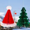 New Year Xmas Santa Hat Home Christmas Tree Hanging Ornament Christmas Decoration Paper Honeycomb