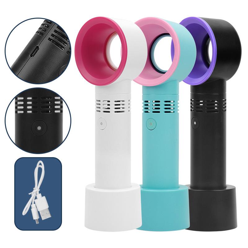 USB Rechargeable Bladeless Mini Handheld Fan for Eyelash Extensions & Beauty