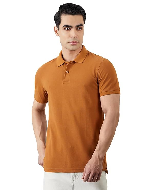 

Men s Cotton Rich Solid Polo Tshirt | Collar Tshirts | Half Sleeves | Plain-Regular Fit (Glazed Ginger) 5XL жовтий