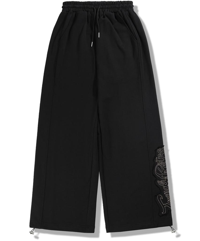 GUBIN Applique Point Sweatpants - Black