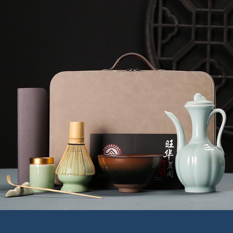 7ks/sada Ručně vyráběná Sada nástrojů na matcha čaj pro domácnost Snadno čistitelná Stojanová sada Miska Metlička Naběračka Dárková Ceremonie Tradiční japonské čajové sady