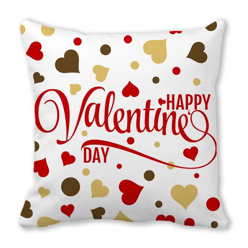 Home Decor Valentine Love Phrases Cushion Cover Decor Pattern Cushion Cover Suitable for Sofa Bedroom Car Pillow Cover