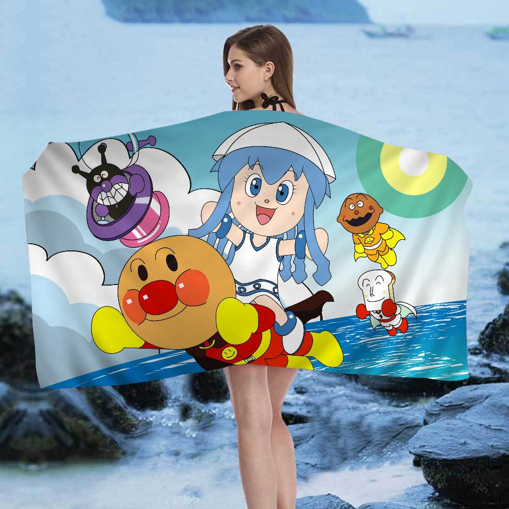 C-Children A-Anpanman Cartoon Beach Towel Cute Kawaii Room Decor Bath Girls Children Hand Towels For Bathroom Shower