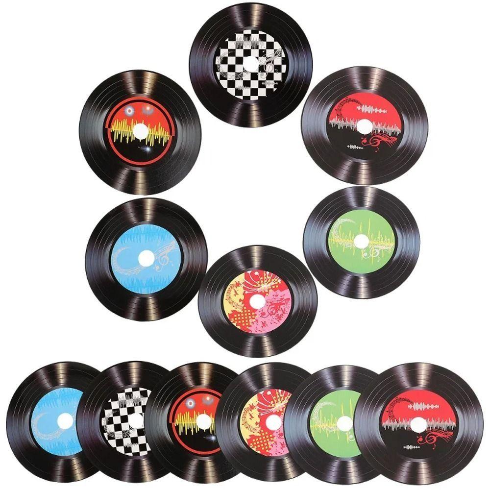 20pcs Colorful Vinyl Record Decoration Paper Records Fake Records Stickers  Living Room