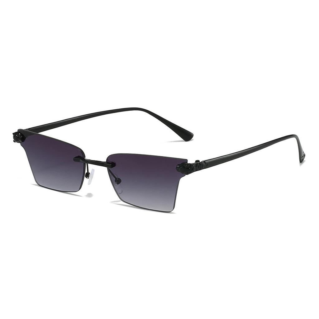 Randlose Cat-Eye-Sonnenbrille Damen Stilvoll Vintage Farbverlauf Mehrfarbiges Glas Ins Trendige Luxusmarke Designer Sonnenbrille