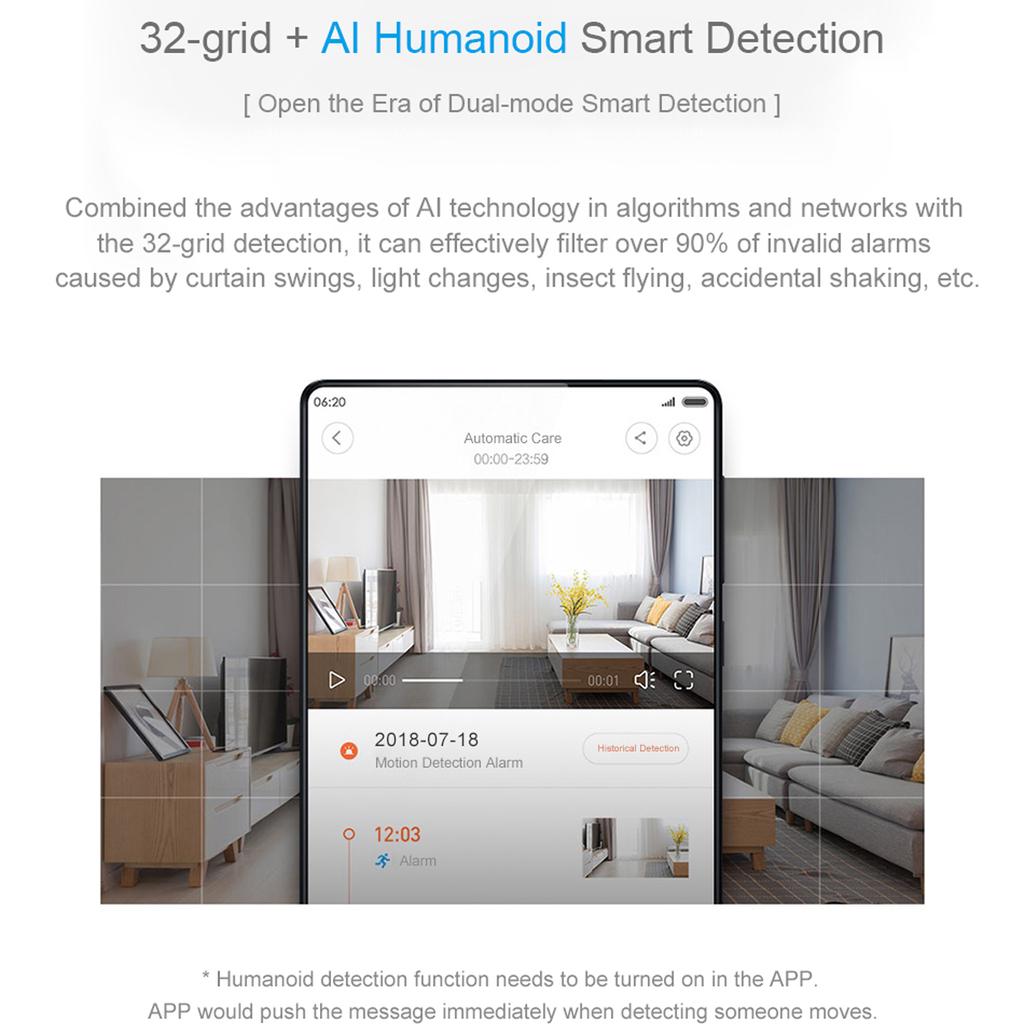 Xiaomi Mijia AI Smart IP Camera 1080P HD130 Degree FOV 2.4Ghz Dual-band WiFi Security Baby Monitor