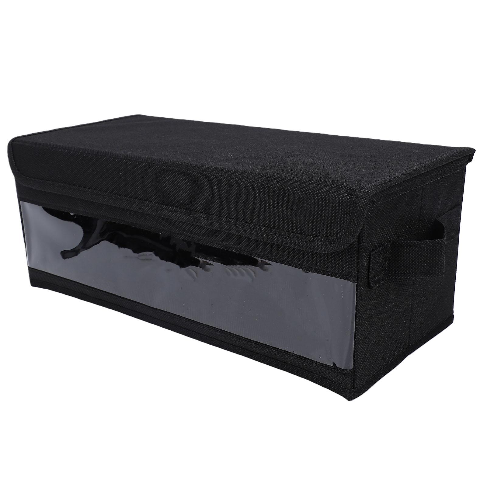 2PCS CD Storage Case with Lid Large Capacity Holds 35 Standard CD Cases Or 70 Slim CD Cases Stackable CD Storage