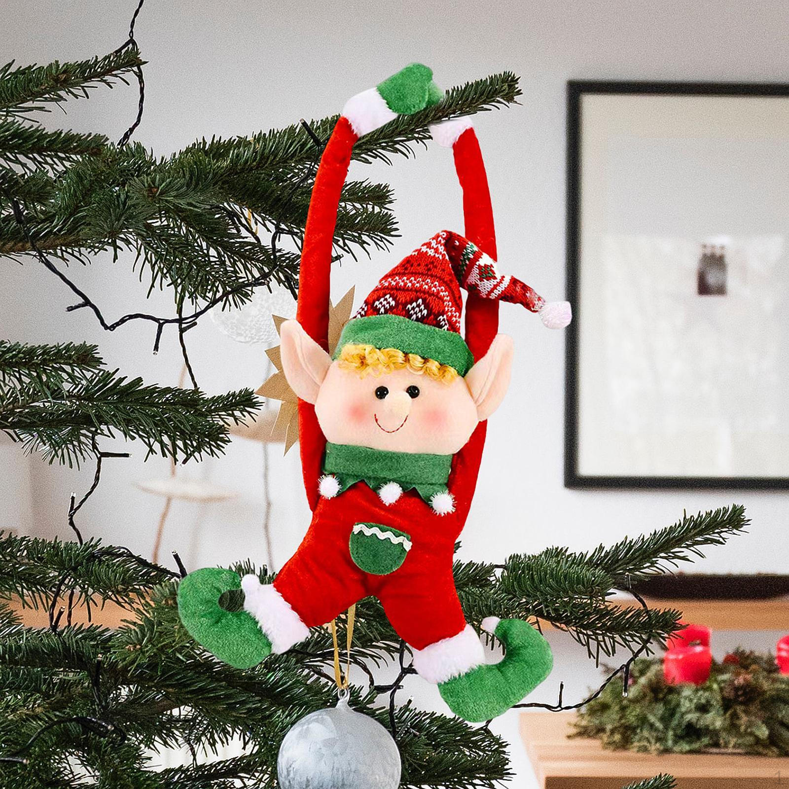 

Очаровательная кукольная занавеска с пряжкой для рождественского украшения, подхват для окна красный