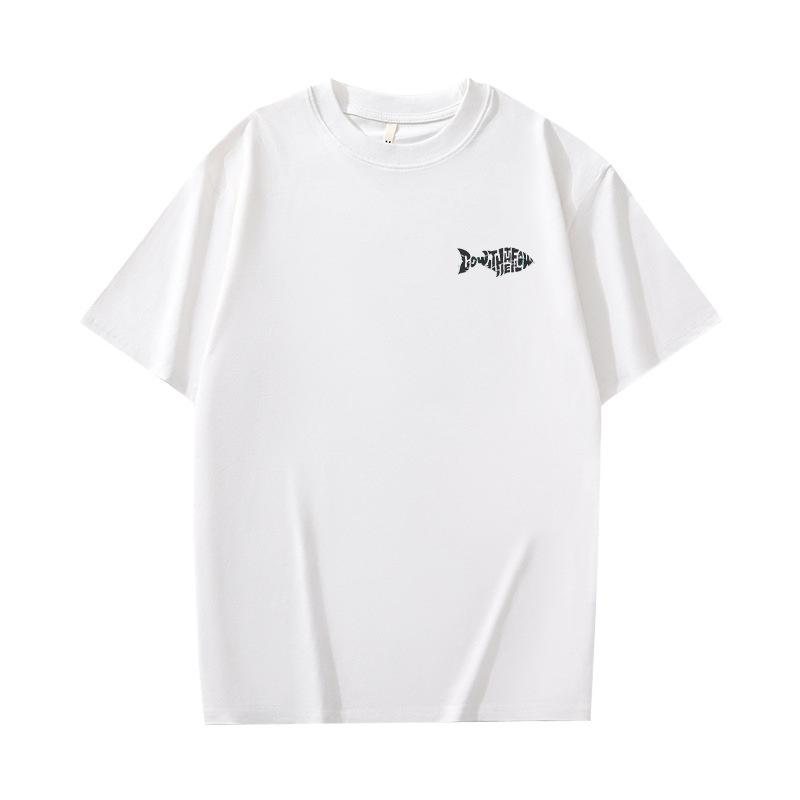 Retro tričko s krátkým rukávem pro pánskou letní módu značky, tričko z čisté bavlny s módním vzorem