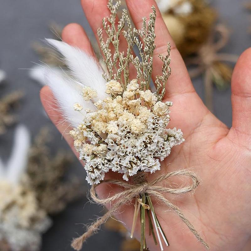 

Мини-букет из сухоцветов, подарочная коробка с цыганским кроличьим хвостом, украшение для автомобиля, свадебный букетик, сувенир из сухоцветов