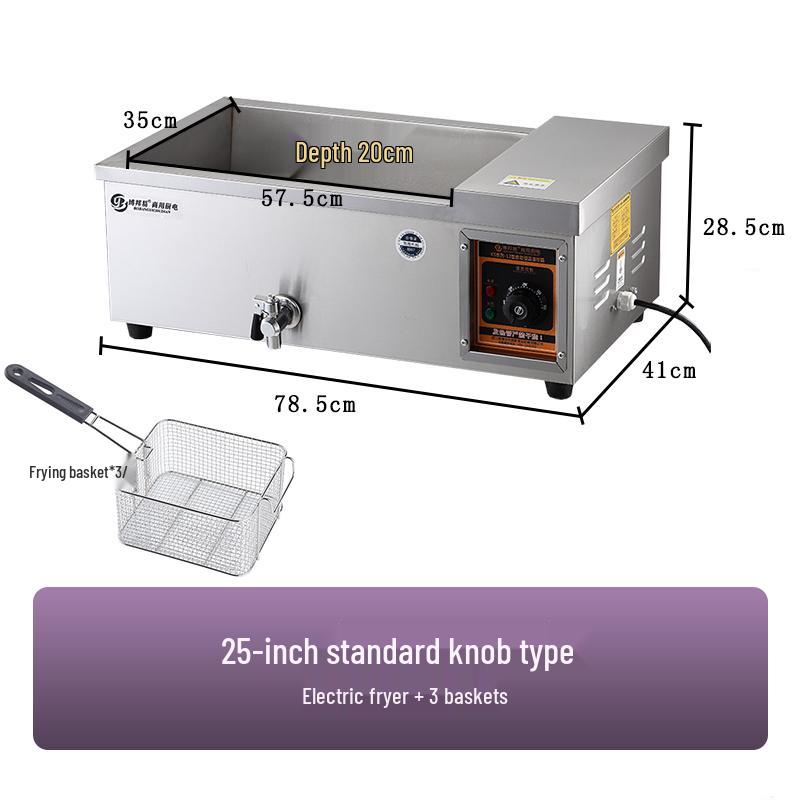 Commercial Deep Fryer: Multi-Functional Large Capacity Automatic Electric Fryer for Dough Sticks and Twists.