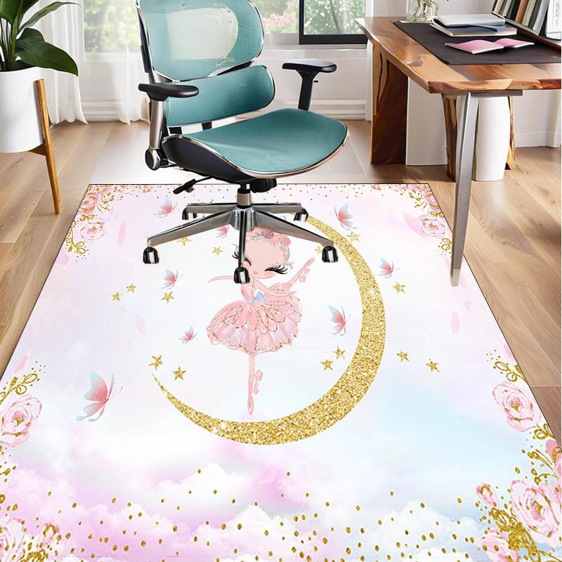 Dancing Ballerina In Pink Office Rug Chair Mat, Entryway Carpet, Suitable for Front Door, Bedroom, Living Room, Desk, Holiday Gift