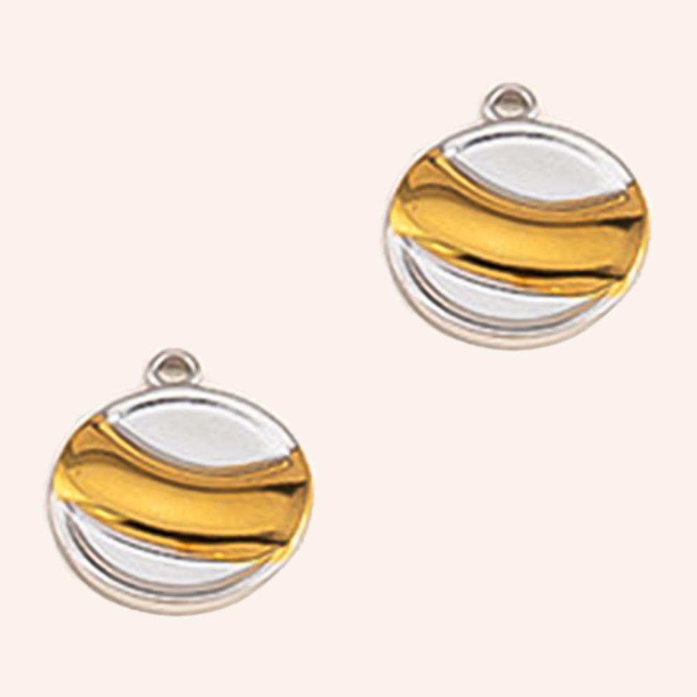 2pcs Stainless Steel Irregular Red Enamel Round Heart Star Design Pendant Necklace Earring Heart Charms Craft Jewelry Findings