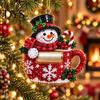 Holiday Craft Supplies for Adults Rhinestone Christmas Decoration DIY Kit, Festive Faux Diamond Art Make 6 Window Hanging Decor Ornaments, Bead