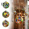 Artistic Indoor Outdoor Decor Hand Blown Glass Ball Ornament, Colorful Christmas Hanging Decoration Decorative Spheres for Tree, Window, Patio,