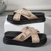 Summer new cross thick-bottomed buckle rivet slippers women's fashion casual wear beach cool slippers