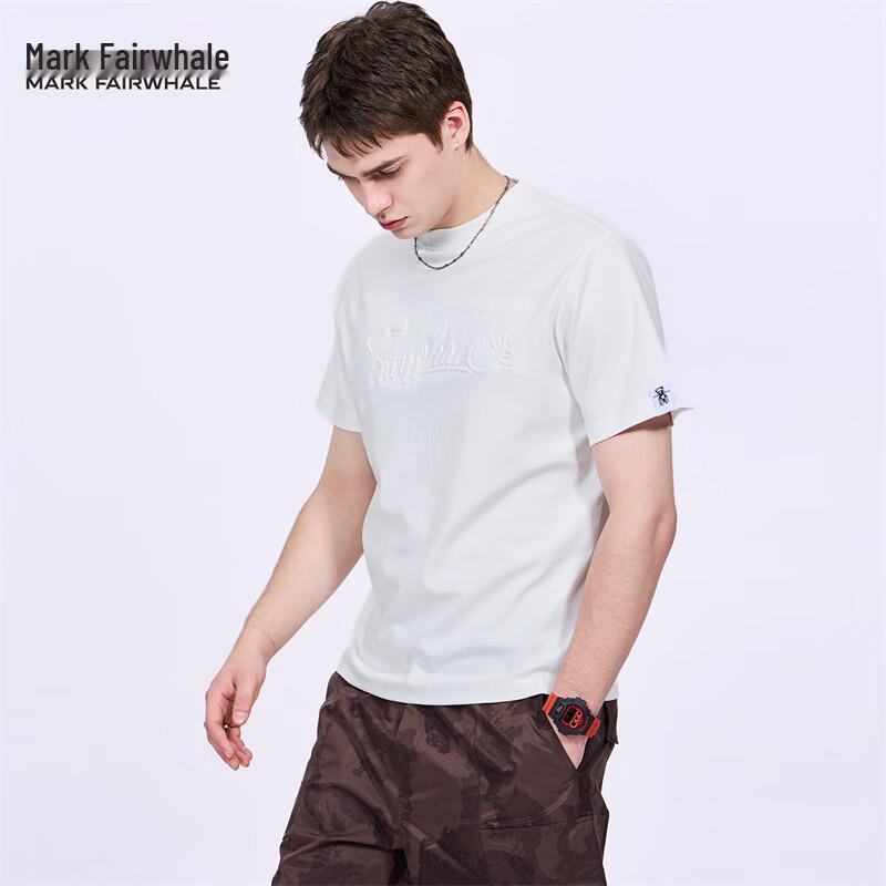 Mark Fairwhale Men s 3D Embossed Round Neck Short Sleeve T-Shirt XL