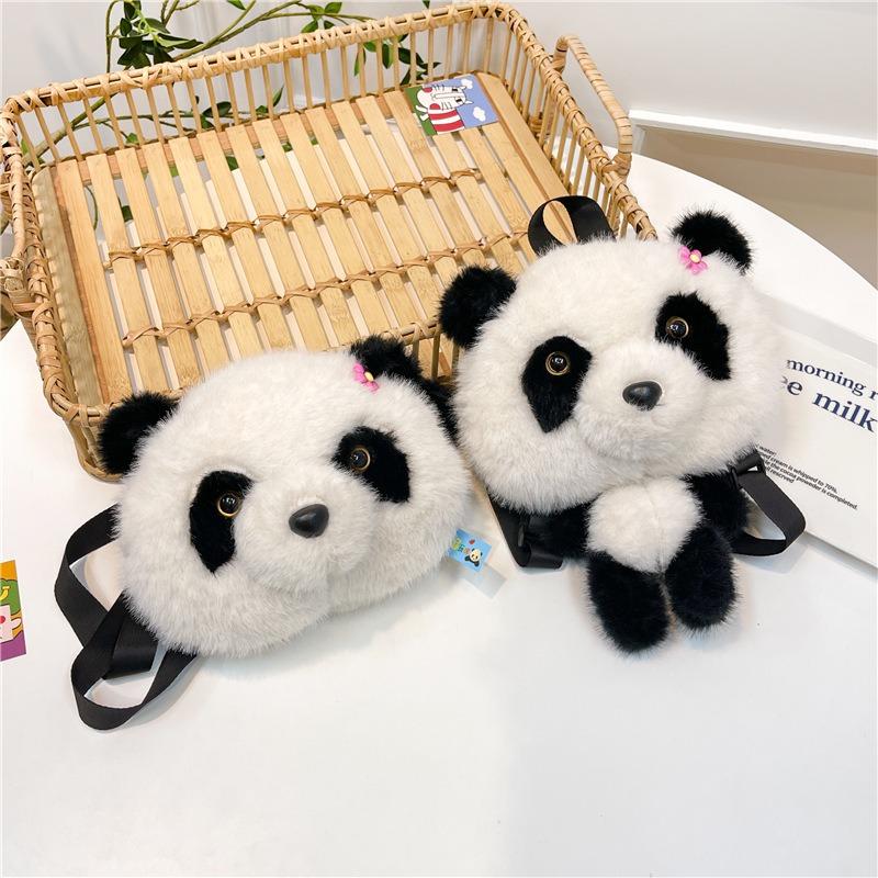 Grab Doll Panda Plush Bag Women's Shoulder Messenger Bag Doll Backpack Cute Cartoon Bag