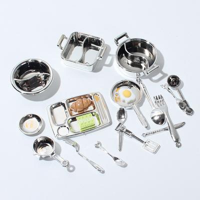1/12 Dollhouse Simulation Soup Pot Dollhouse Mini  Pot Tableware Dolls House Kitchen Cooking Accessories