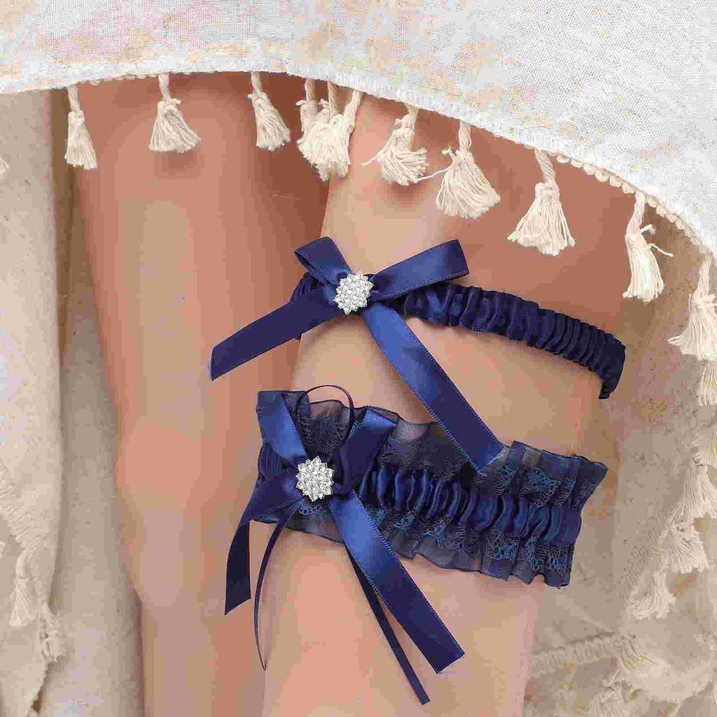 2 st Bröllop för Brud Strumpeband Dag Dekoration Spets Studentbal Kvinnor Ben Elastisk