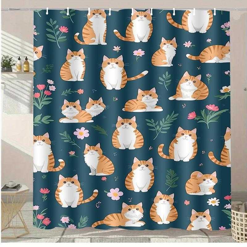 Colorful Macron Washable Dirt-Resistant Shower Curtain Shower Head Waterproof Polyester Bath Curtain For Home Decor Accessories