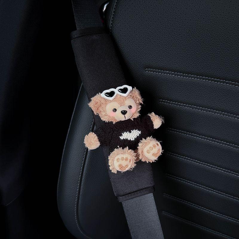 Милый протектор плечевого ремня безопасности для автомобиля в виде медвежонка, защита плечевого ремня безопасности, защита одежды от износа для всех сезонов коричневый
