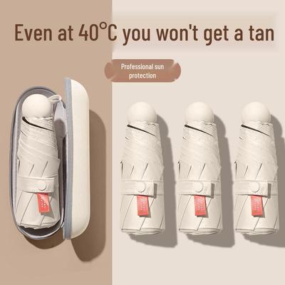 Compact Mini Capsule Umbrella: Portable Design for Sun Protection and Rain Use, Durable and Customizable.