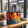 Colorful Crack Print Tote Bag Stylish Casual Large Capacity Handbag for Daily Use Shopping Travel