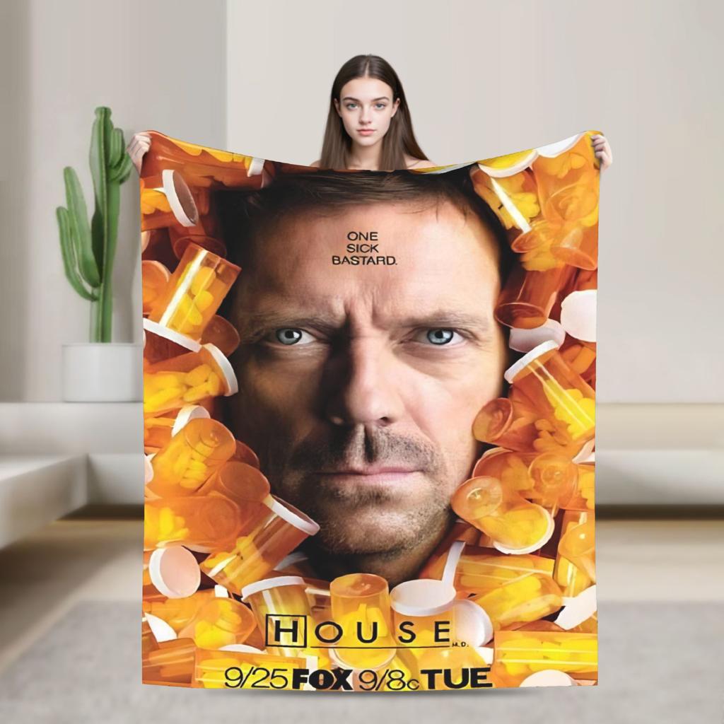 Dr Gregory House Flannel Blankets Winter Super Warm Throw Blanket for Kids Home Decor Pattern Bedspread Sofa Bed Cover