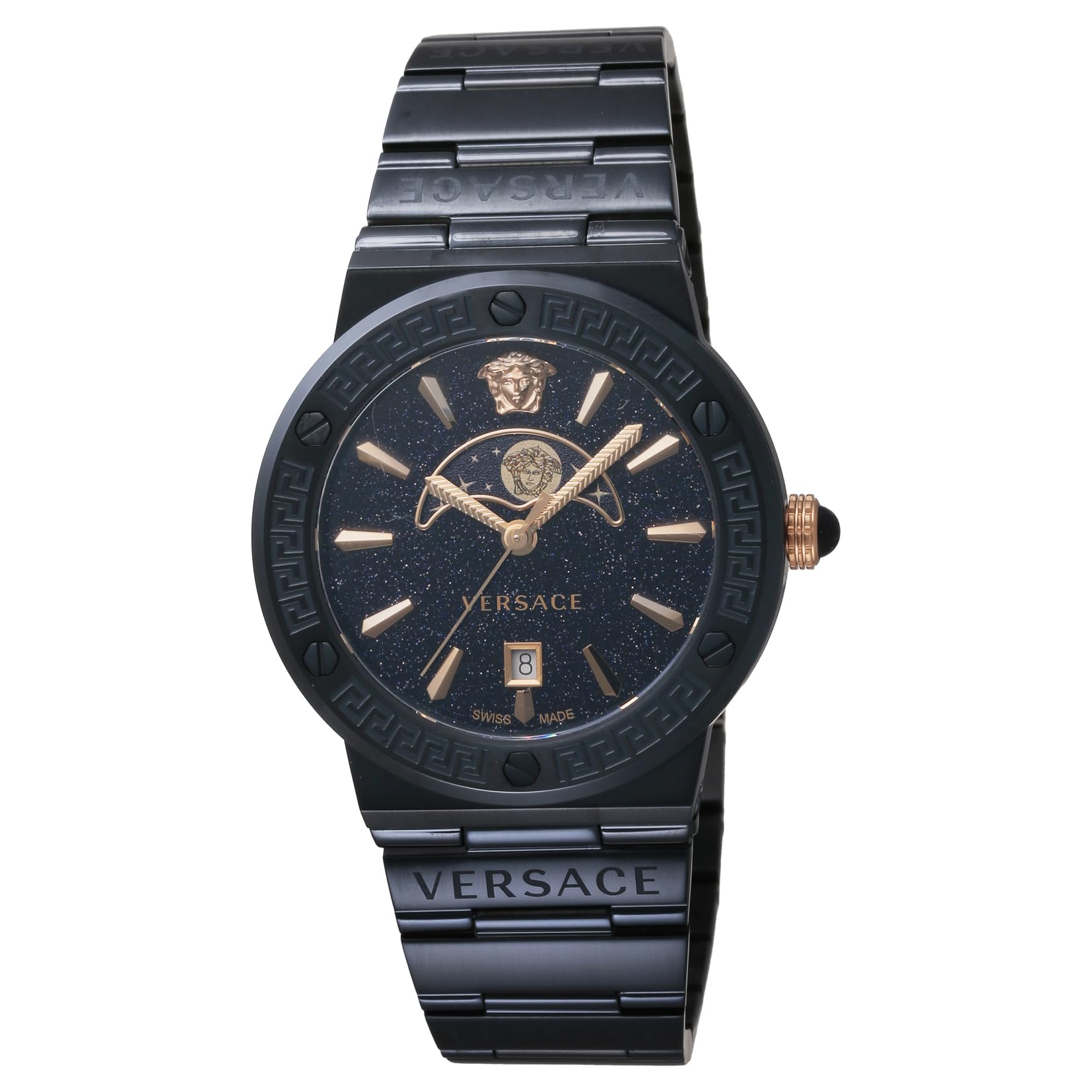 

Повсякденний годинник Greca Logo VE7G00423 Чорний [Versace] [Товар] синій