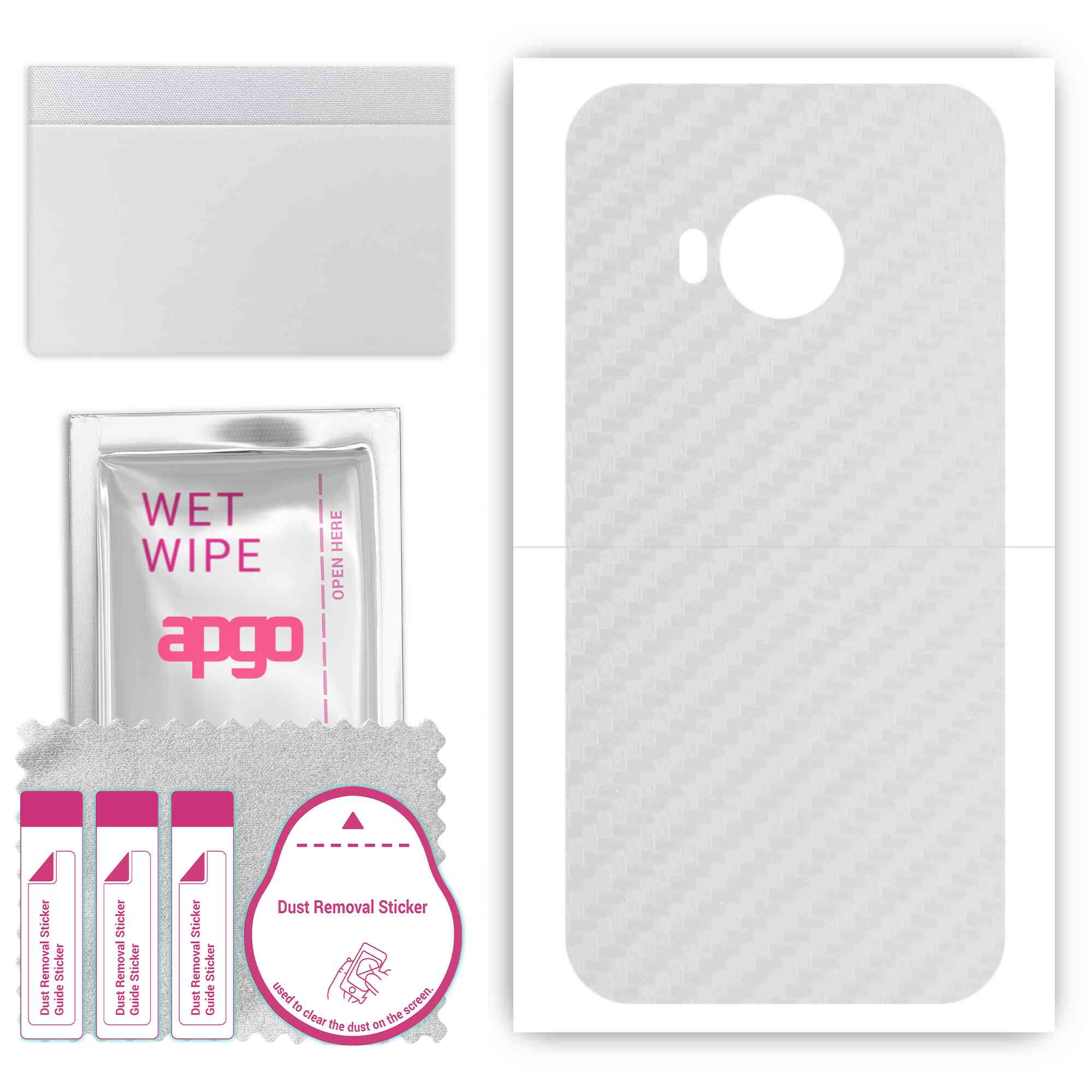 

Apgo Protective Skin Sticker для задньої панелі, сумісний з HTC One S9, Wrap Film, Foil, Vinyl - Pattern Transparent Carbon