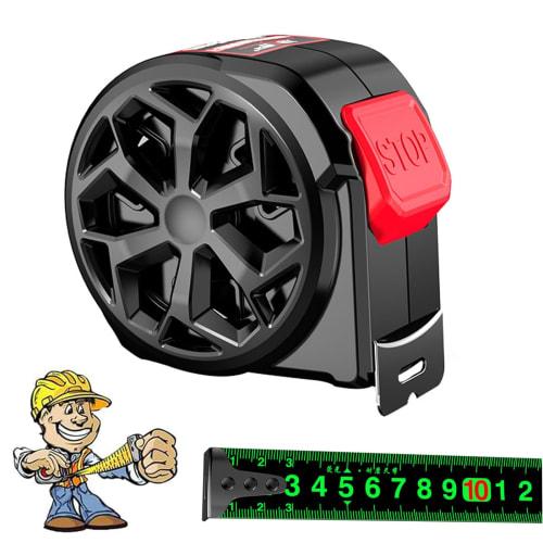 Geerow Fluorescent Tape Measure, 5m/7.5m/10m, 25mm Wide, High-Precision Convex, Extendable Up To 3m, Water and Rust Resistant, Perfect for Night Work,