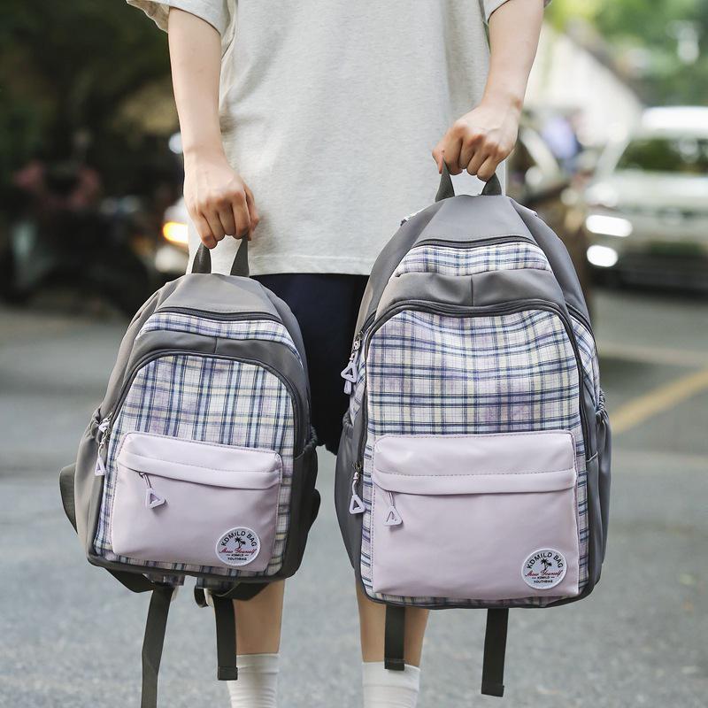 

Lightweight Women s Color Block Backpack - Japanese and Korean Style for Casual Travel and School Small рожевий/сірий колір