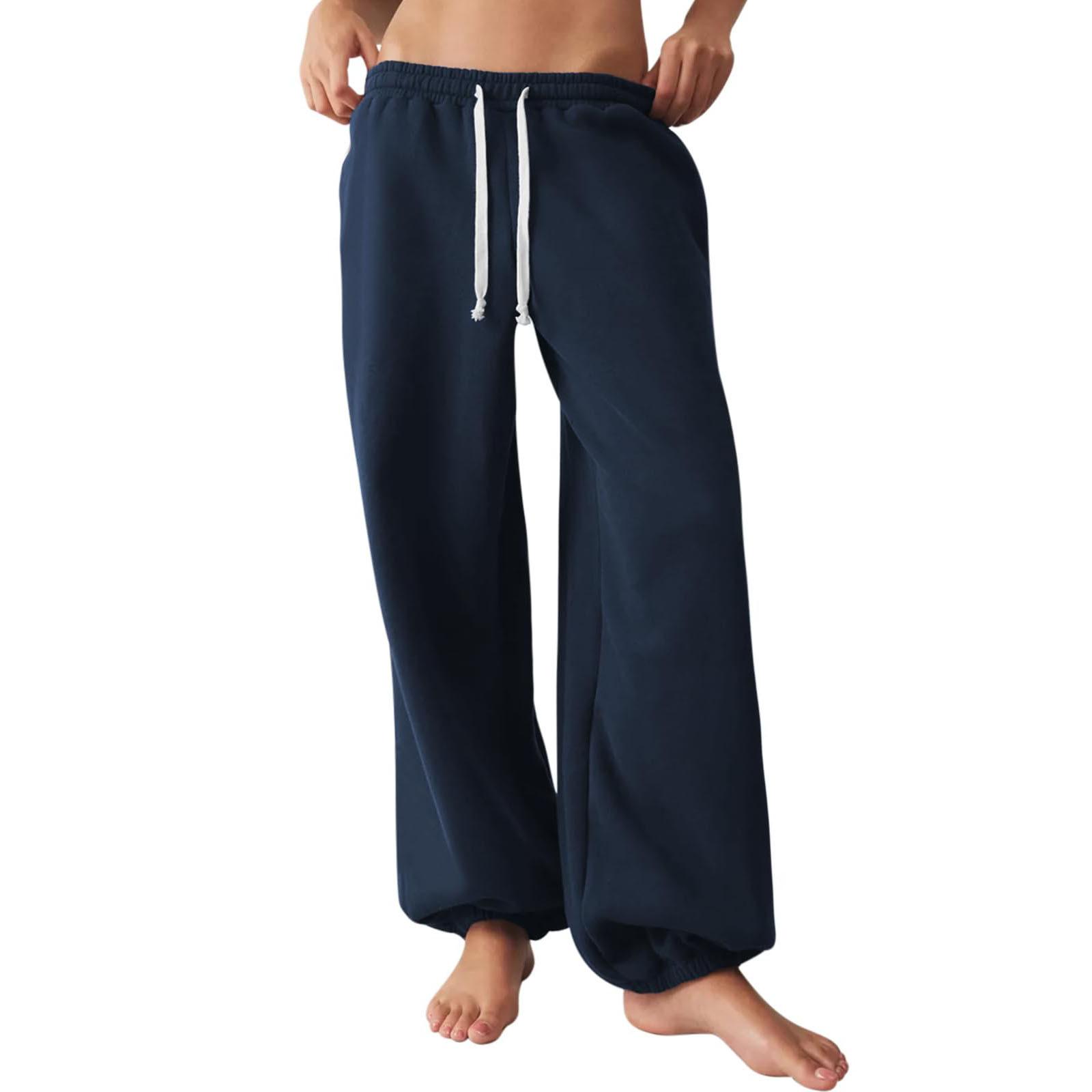 

Женские спортивные брюки комбинезоны свободные спортивные брюки для бега с карманами осенние повседневные модные брюки спортивные штаны женские мешковатые XL тёмно-синий