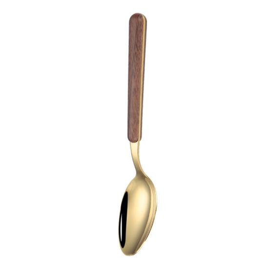 Tableware Solid Rust-Proof Faux Wood Handle Stainless Steel Spoon k Knife Household